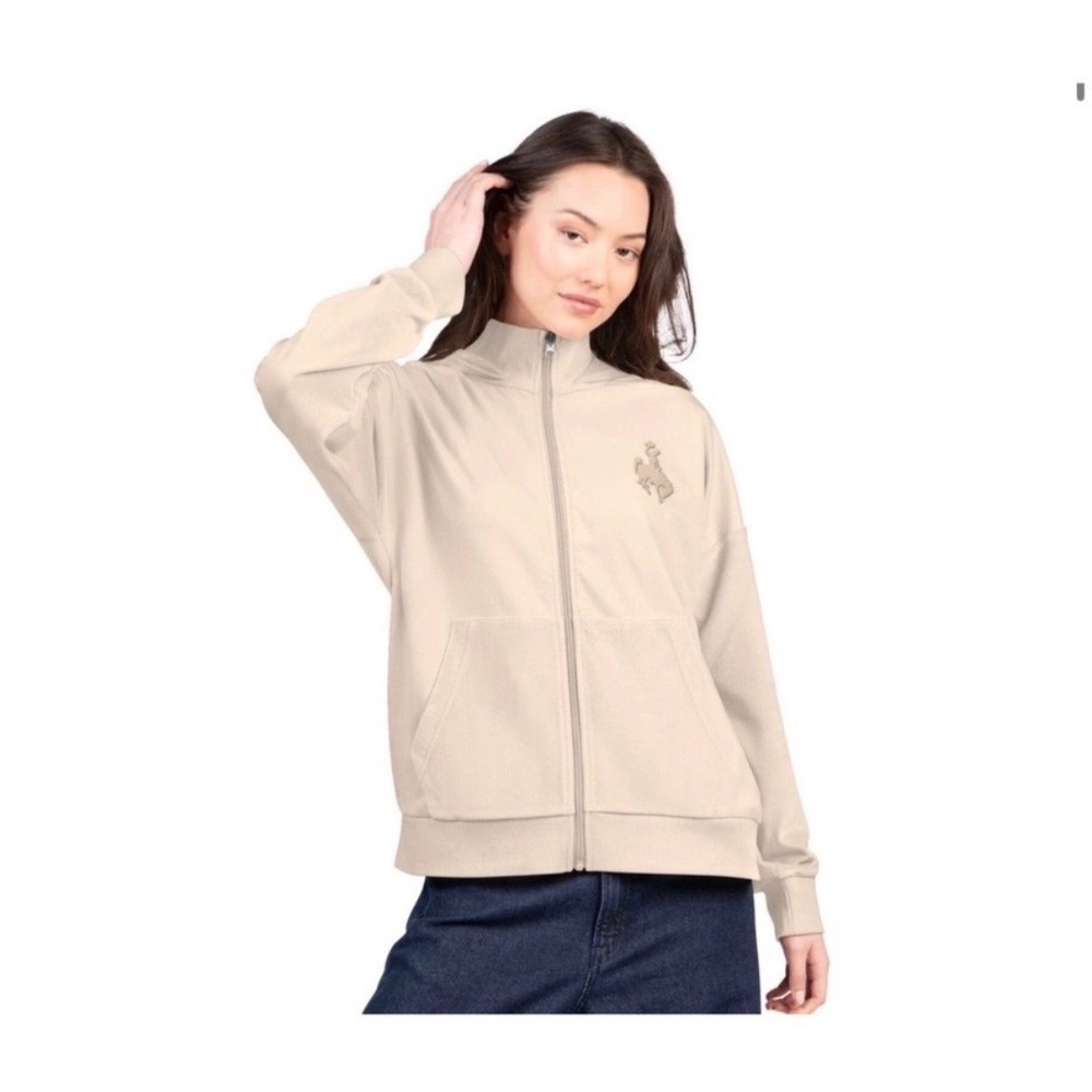 NWT Wyoming Cowboys Women's Rookie Full Zip Jacket – Sand – Large‎